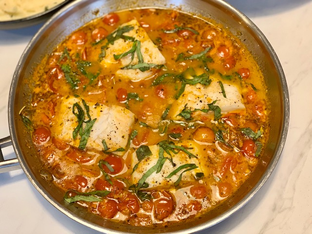 Poached Cod In Tomato Sauce - FASST Plan